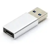 NÖRDIC USB3.2 Gen2 USB-C–USB-A-sovitin 10 Gbps metalliavaruudenharmaa