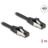 DeLOCK 80573, 3 m, Cat8.1, S/FTP (S-STP), RJ-45, RJ-45, Musta