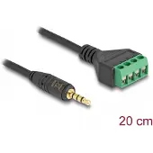 DeLOCK – Cable Stereo jack male 3.5 mm 4 pin to Terminal Block Adapter 20 cm (66268)