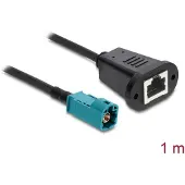 DeLOCK 90699, 1 m, HSD Z, RJ-45, Musta, Sininen