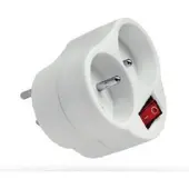 Elgotech kaksinkertainen jatkojohto kytkimellä 16a 230v valkoinen