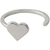Design Letters Heart Ring - Silver - ONE SIZE