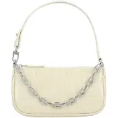 BY FAR Mini Rachel Croco Leather Shoulder Bag - White - ONE SIZE