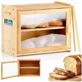 By Lille Vilde Leipälaatikko 2-kerroksinen hyllyleipälaatikko pihdeillä 40x20x31 cm