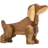 FableWood - Puufiguuri Mäyräkoira 11 cm Pähkinä/Saarni