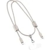 EPICO Phone Lanyard USB-C -kaapeli, 60 W, 0,8 m, beige