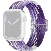 SKALO Punottu -ranneke Apple Watch SE 3 44mm - Violetti-Valkoinen