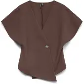 Vero Moda Vmsonja Ss V-Neck Top Wvn Exp - Brown - M