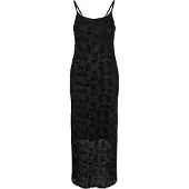 Noisy May Nmlouise Mesh Flock Long Dress Jrs - Black - S