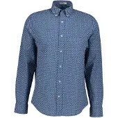 Gant Reg Cotton Linen Print Shirt - Blue - S