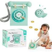 Classic World Wooden Retro Telephone Turquoise