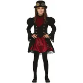 Guirca Punainen steampunk-naamiaisasu tyt?lle - 10-12 vuotta (142-148 cm)