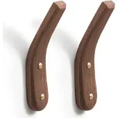 Hobby Hall Puiset seinäkoukut, minimalistiset, pähkinäpuu, hattuihin - 2 kpl.