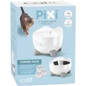 Catit - Vesilähde ruokakupilla Pixi White - Kissat - Ruokailupaikat ja juoma-automaatit - Vesiannostelijat