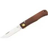 Böker Plus Rusticus Medium 01BP0041, Satin 420 Stainless Steel, Brown Wood pocket knife