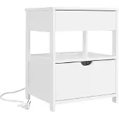 SoBuy Yöpöytä FRG258-II-E-W Valkoinen 45x38x55 cm