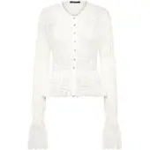 Gina Tricot Knitted Crochet Cardigan - White - XS