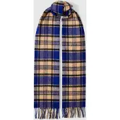 Selected Slmtope Wool Check Scarf - Blue - ONE SIZE