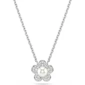 Swarovski Ketju hopea / läpinäkyvä / helmenvalkoinen