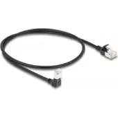 DeLOCK – RJ45 Network Cable Cat.6A S/FTP Slim 90° downwards angled / straight 0.5 m black (80304)