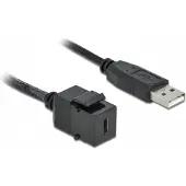 DeLOCK – Keystone Module USB 2.0 C female > USB 2.0 A male with cable (86378)