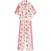 Rockett St George Pyjama ruohonvihreä / pastellinpinkki / punainen / valkoinen