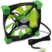 Inter-Tech CobaNitrox N-120-GR, Tuuletin, 12 cm, 1200 RPM, 152,91 m³/h, Musta, Vihreä (88885356)
