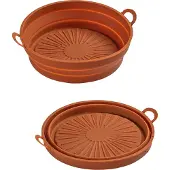 INF Kokoontaittuva pyöreä Airfryer-astia silikonia Brown 19 cm