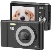 INF Digikamera 48MP 16x Zoom 4K Video Musta