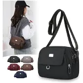 INF Tyylikäs 2025 Nylon Crossbody -laukku naisille Black