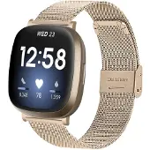 INF Fitbit Versa 3 / Sense rannekoru ruostumaton teräs kulta