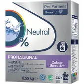 Neutral Neutraali Professional-pyykinpesujauhe, värillinen, ilman väriaineita ja hajusteita, 8,55 kg