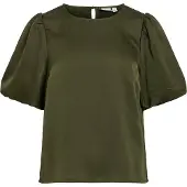 Vila Ellette 2/4 Satin Puff Top Lyhythihainen T-paita