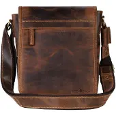 Green Burry Vintage Crossbody-laukku Nahka 23 cm Ruskea