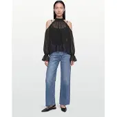 Gina Tricot Boho Chiffong Blouse - Black - L