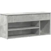 vidaXL Kenkäpenkki betoninharmaa 102x30,5x45 cm tekninen puu