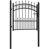 vidaXL Aitaportti Emmen piikeillä teräs 104x87 cm musta