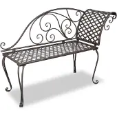 vidaXL Puutarhapenkki 128 cm teräs antiikinruskea