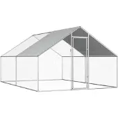 vidaXL Ulkotilan kanahäkki galvanoitu teräs 2,75x4x1,92 m