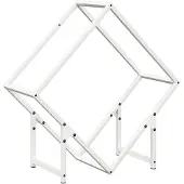 vidaXL Polttopuuteline Valkoinen 60x25x60 cm Kylmävalssattua terästä