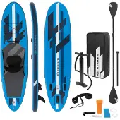 ECD-Germany Ilmatäytteinen Stand Up Paddle Board, jossa on kajakin istuin, 305 x 78 x 15 cm, sininen