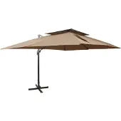 vidaXL Aurinkovarjo cantilever tuplakatolla 400x300 cm taupe