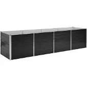 vidaXL Korotettu kukkalaatikko antrasiitti 320x80x77 cm galv. teräs