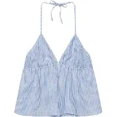 Pull&Bear Toppi vaaleansininen / valkoinen