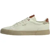 Pepe Jeans Matalavartiset tennarit 'KENTON COAST' hiekka / umbra / punainen / valkoinen
