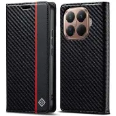 SKALO Xiaomi 15T Pro LC.IMEEKE Carbon Fiber Lompakkokotelo - Musta