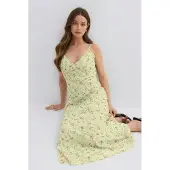 Gina Tricot  - Chiffon dress - Maksimekot - Vihreä - 38 - Naiset