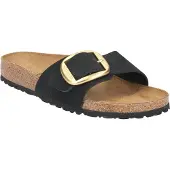 Birkenstock for woman. 1023373 Madrid Big Buckle leather sandals (Narrow Fit) black (39), Flat, None, Casual