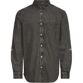 Scotch & Soda Washed 1 Pocket Black Denim Shirt - Grey - L