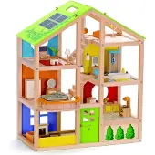 Hape Nukkekoti - 74 cm - Kaikkiin vuodenaikoihin sopiva talo - - OneSize - Nukkekodit
